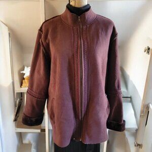 j.h.collectibles Vintage Ladies Shearling Jacket With Faux Fur Lining -  2